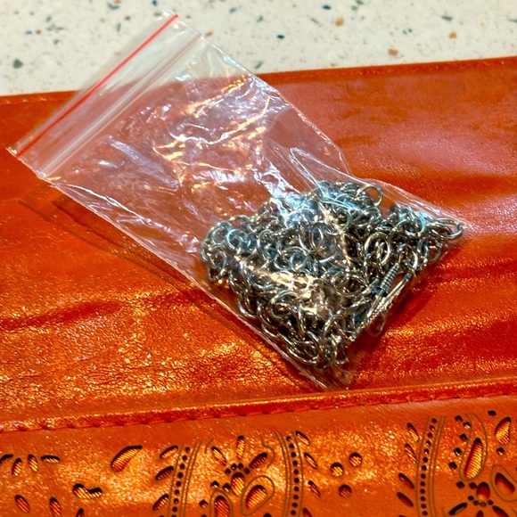 Long‎ Orange Paisley Print Clutch HandBag - Picture 8 of 8